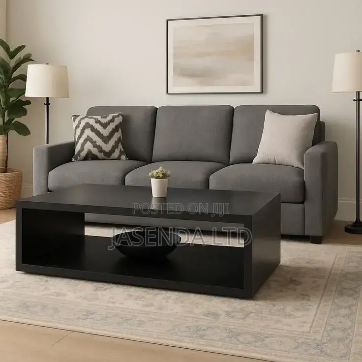 Living Room Center Table With Storage Shelf