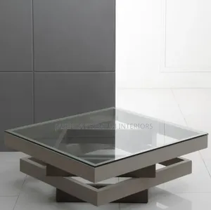 Modern Coffee Table Glass Top - Brown
