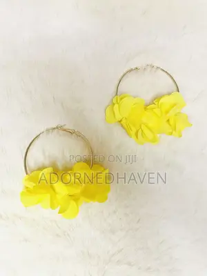 Yellow Vacation Hoop Earrings