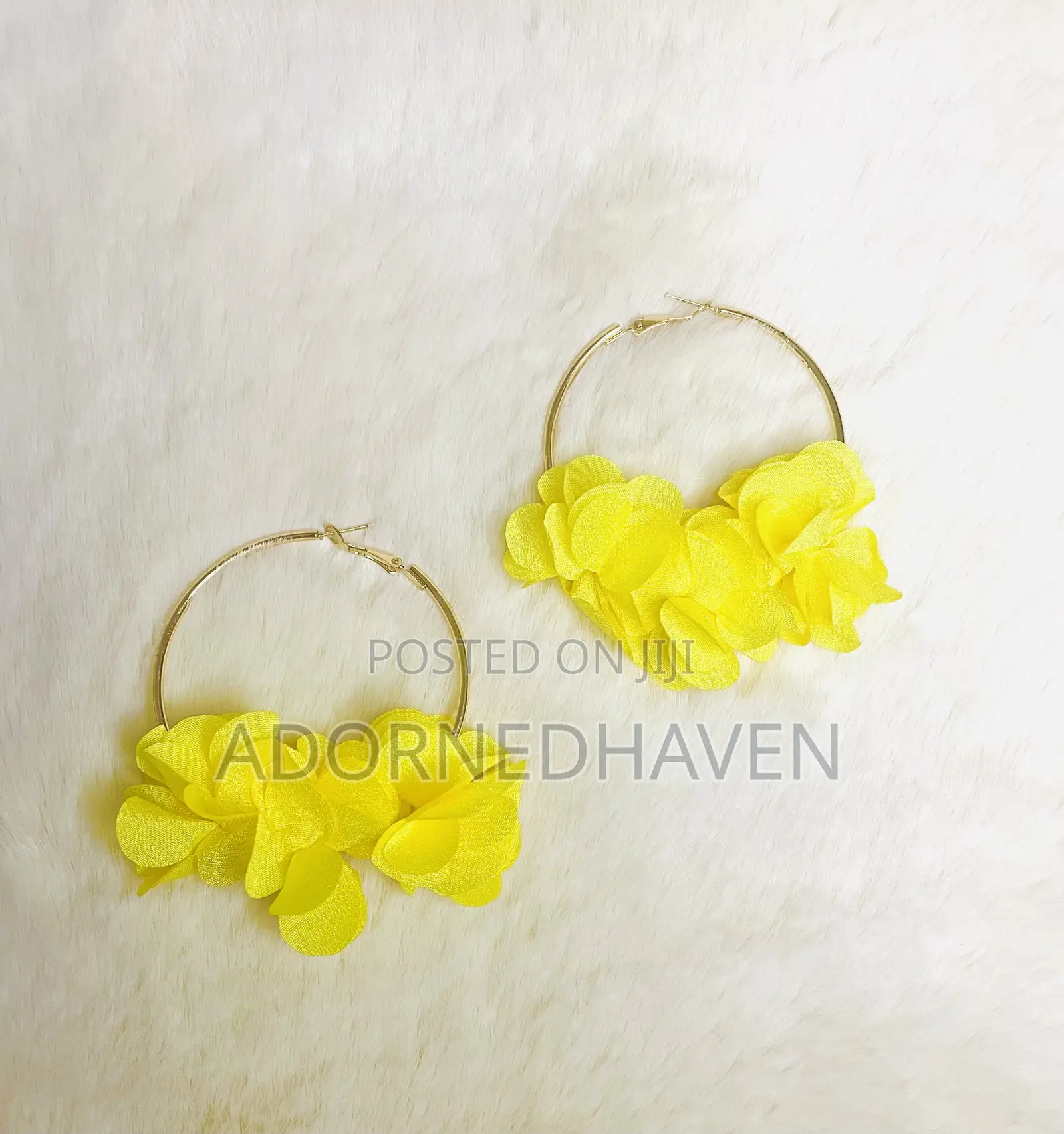 Yellow Vacation Hoop Earrings