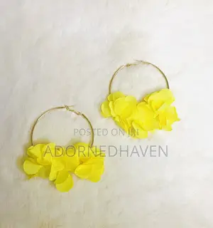 Yellow Vacation Hoop Earrings