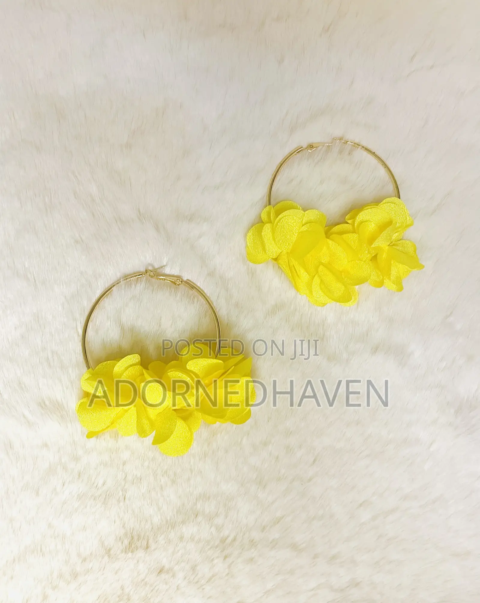 Yellow Vacation Hoop Earrings