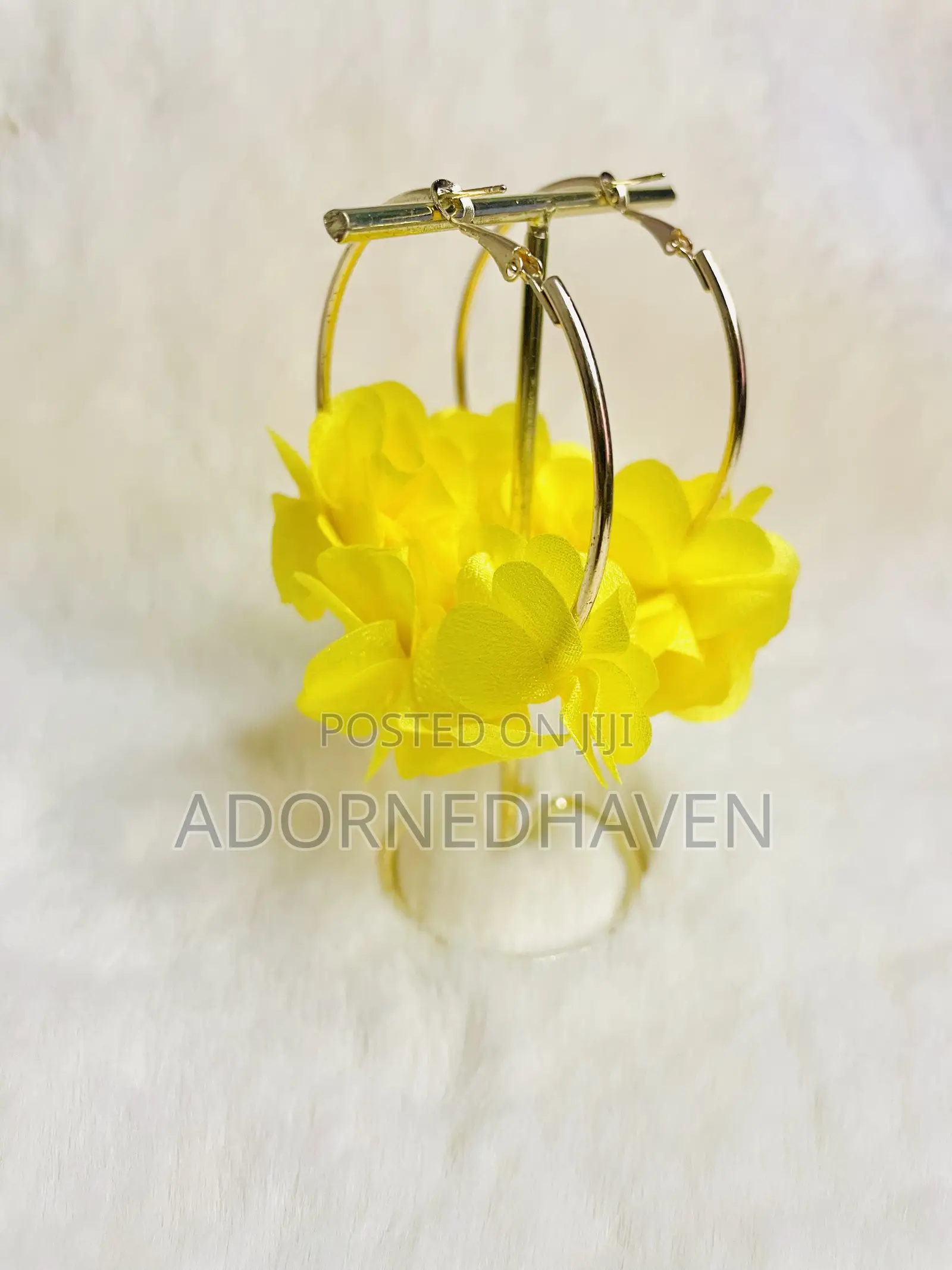 Yellow Vacation Hoop Earrings