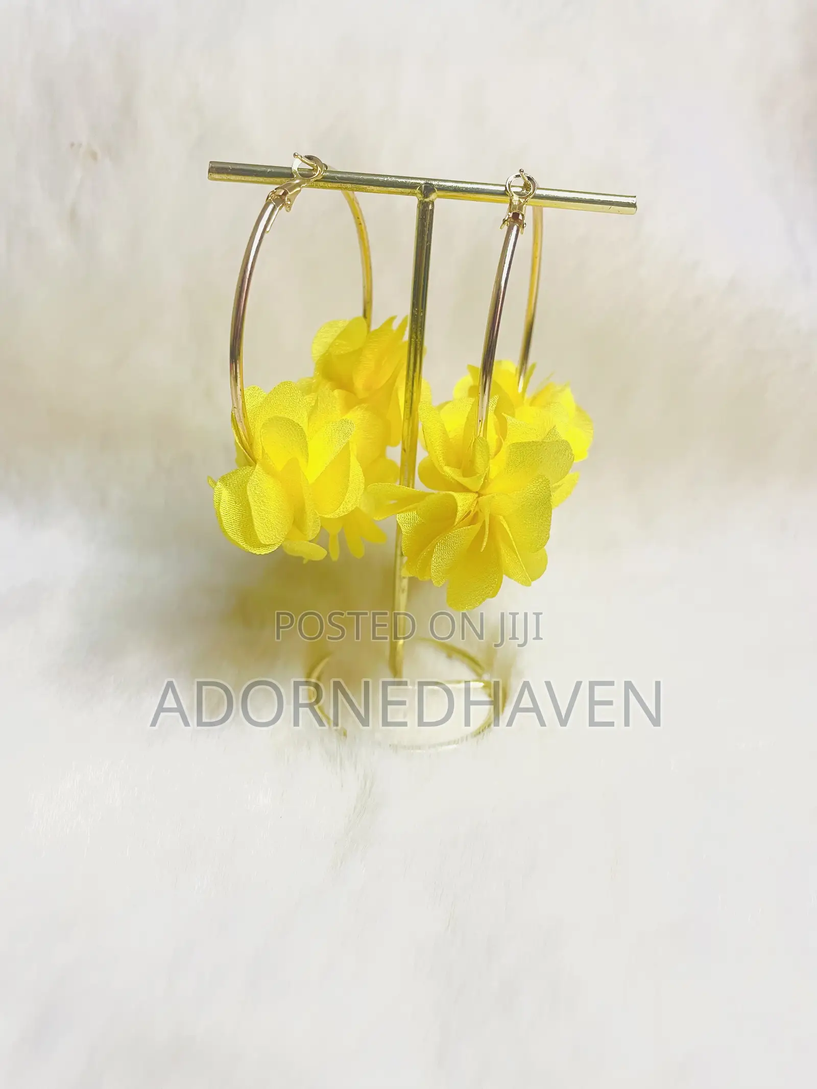 Yellow Vacation Hoop Earrings