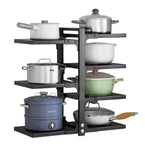 7-Tier Adjustable Heavy Duty Pots and Pans Organizer Rack