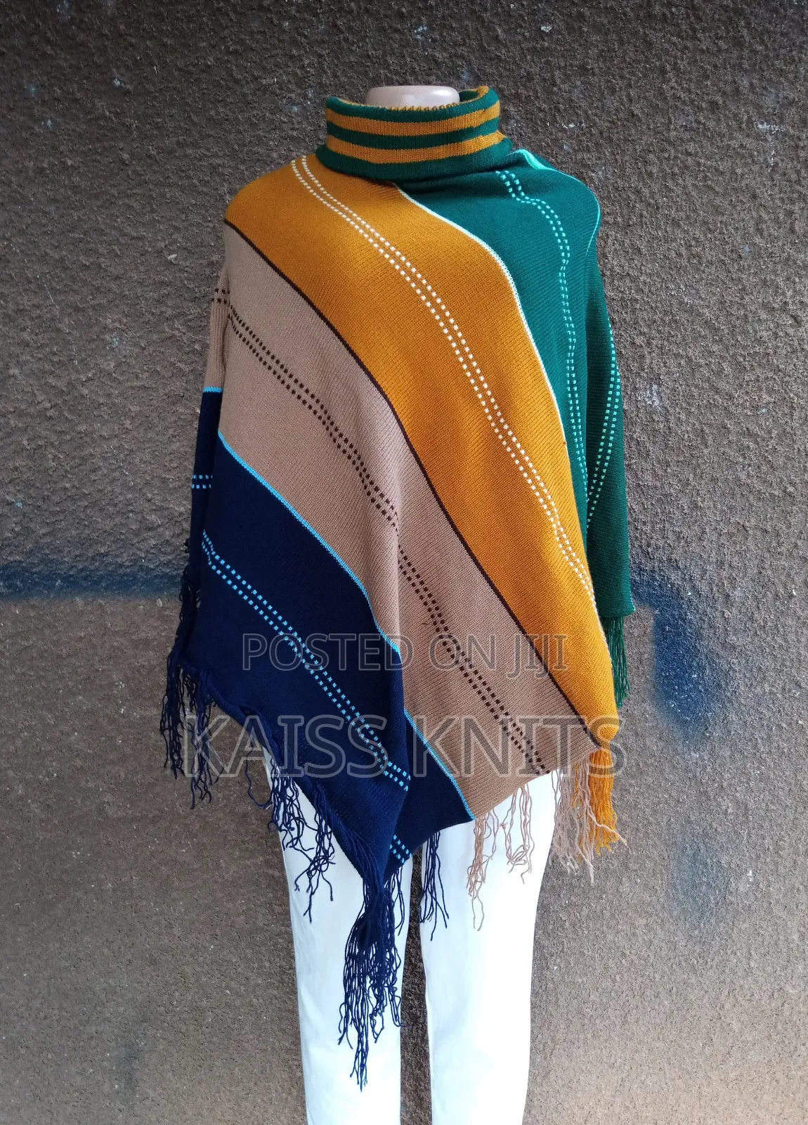 Multicolored Shawl Poncho