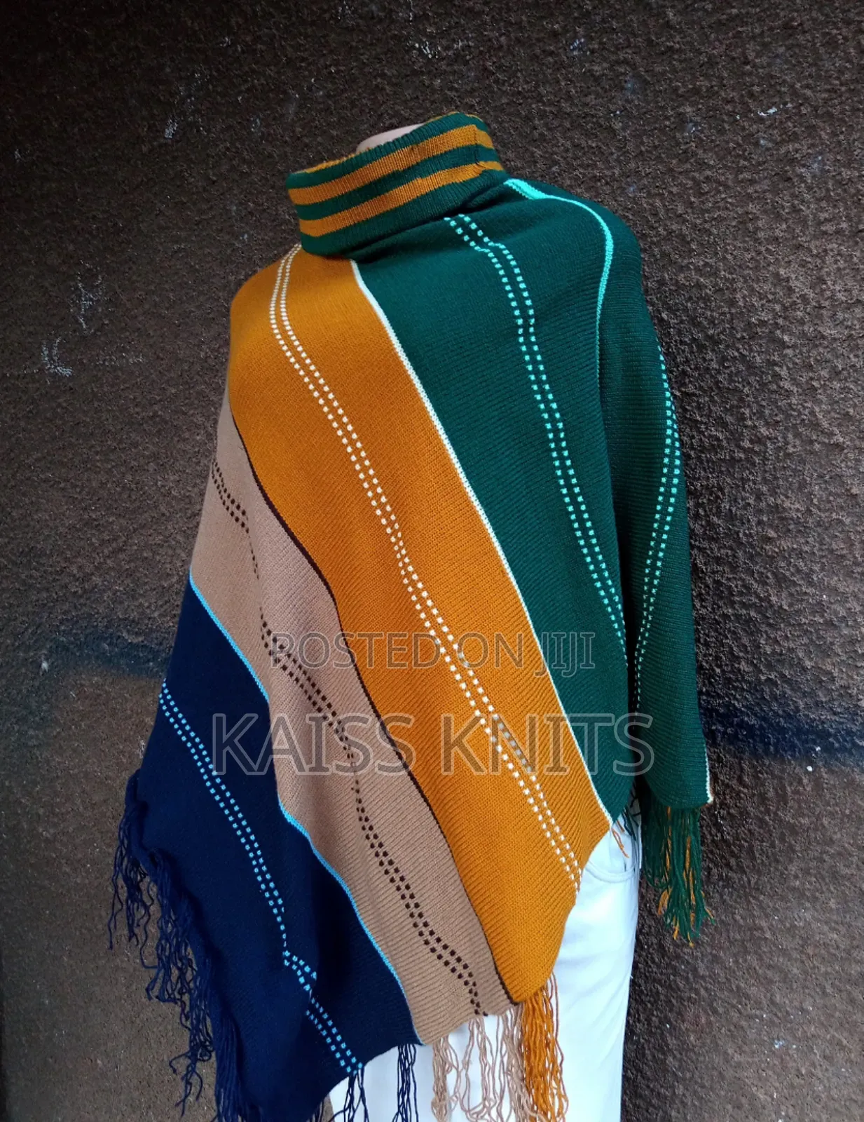 Multicolored Shawl Poncho