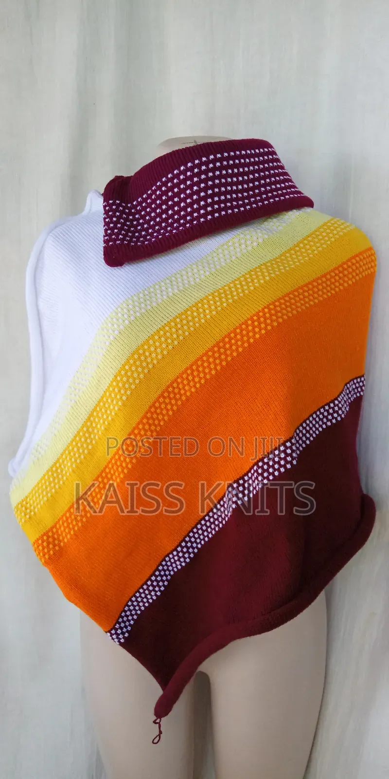 Multicolored Women's Shawl Poncho