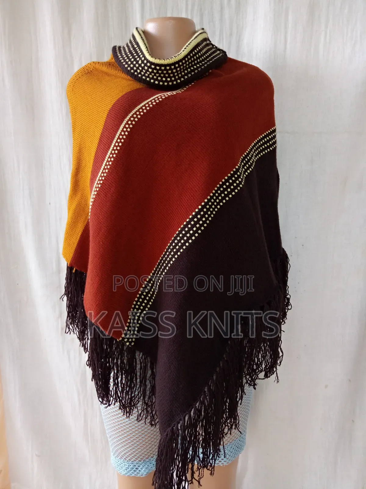 Multi Colored Women Shawl Poncho