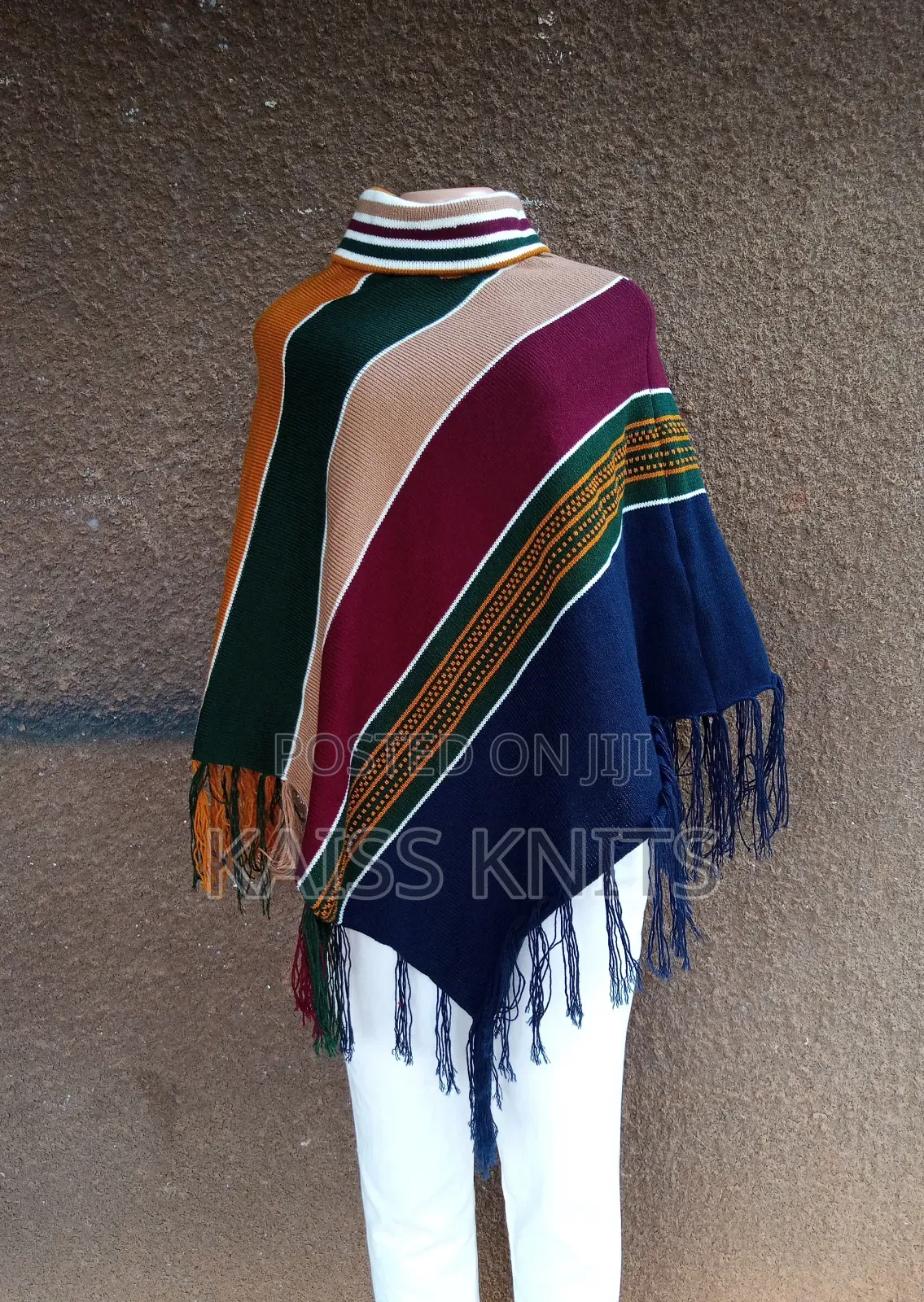 Multicolored Women's Shawl Poncho