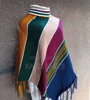 Multicolored Women's Shawl Poncho