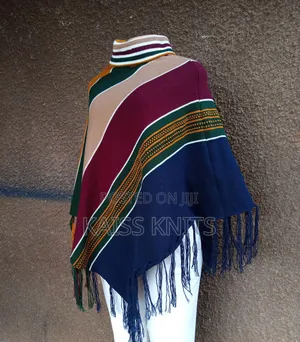 Multicolored Women's Shawl Poncho