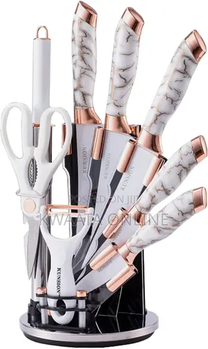 9-PC Kitchen Knife Set, Ultra Sharp Non-Stick Set With Acrylic Stand