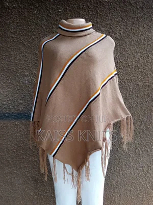 Khaki Women's Shawl Poncho