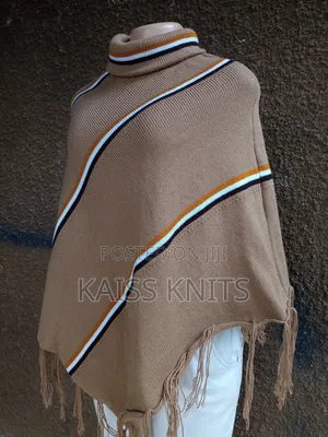 Khaki Women's Shawl Poncho