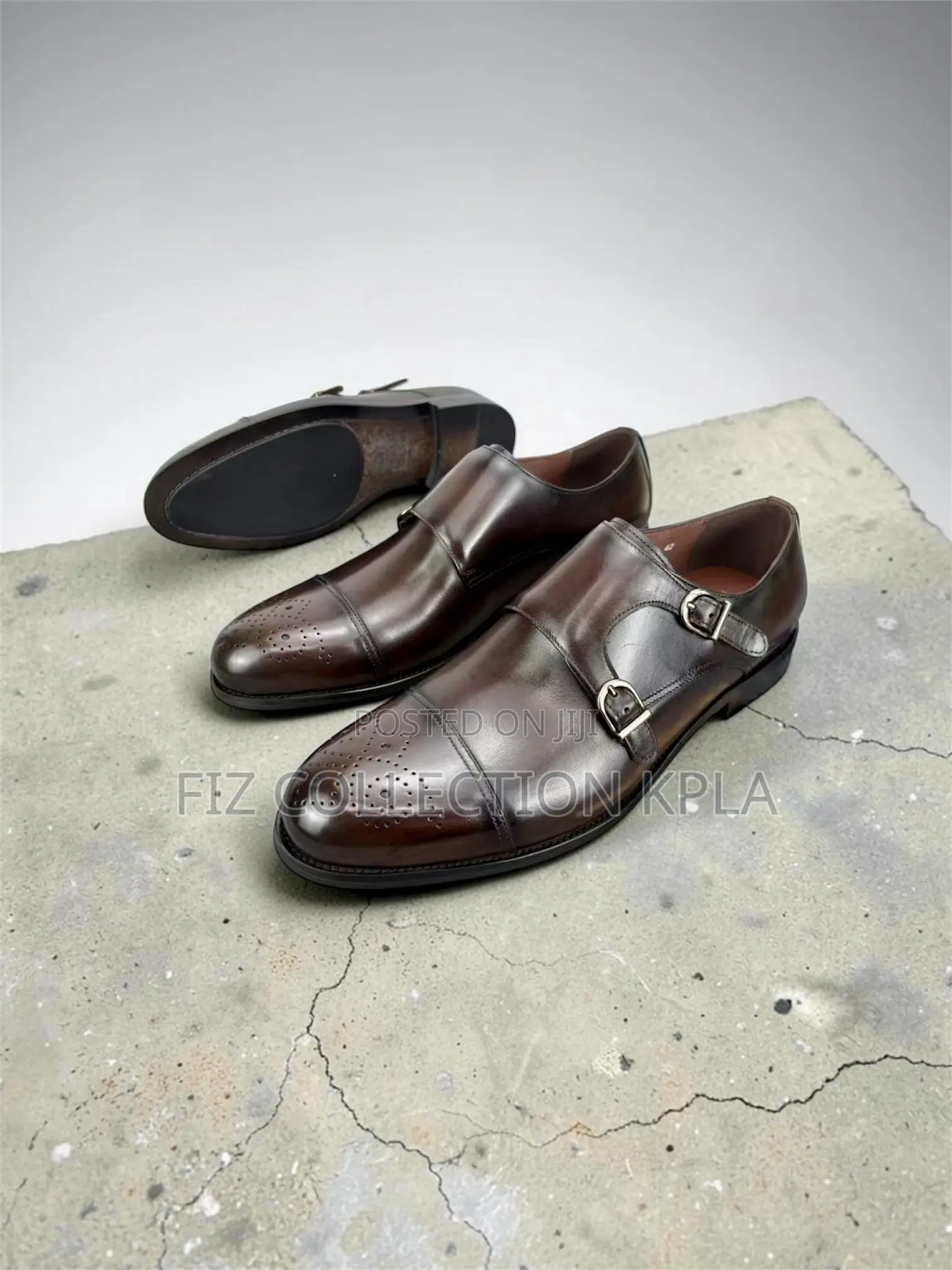 Franco Banetti Leather Double Monk Strap Dress Shoes