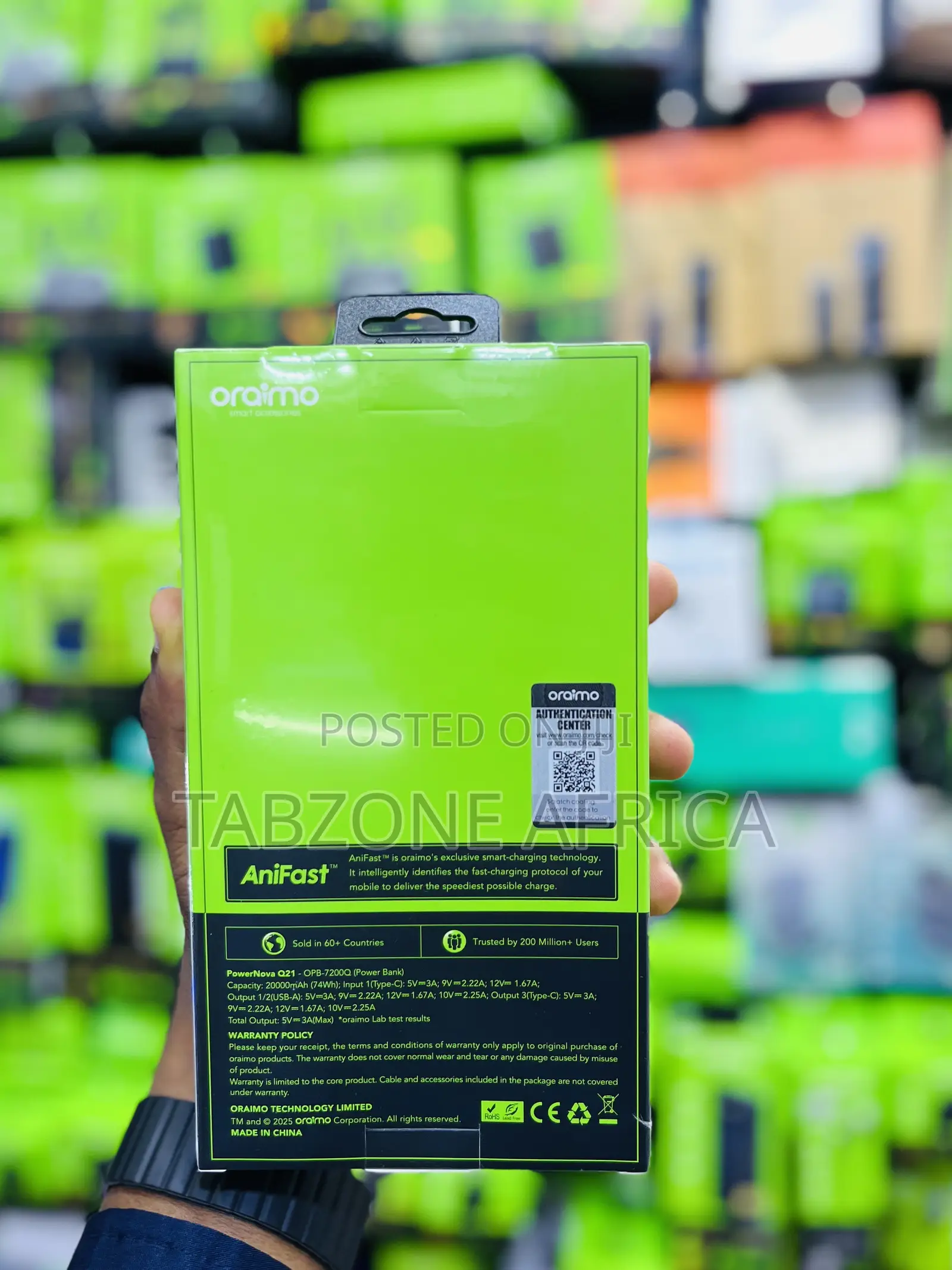 New Oraimo PowerNova Q21 20000mAh 22.5W Super Fast Charging PowerBank