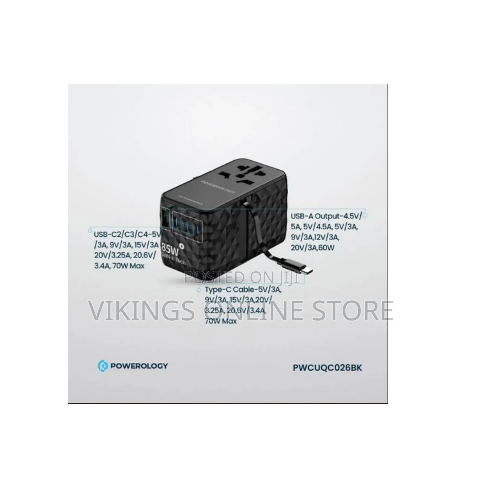 Powerology PD70W PWC026 4-Port Universal GaN Super Charger