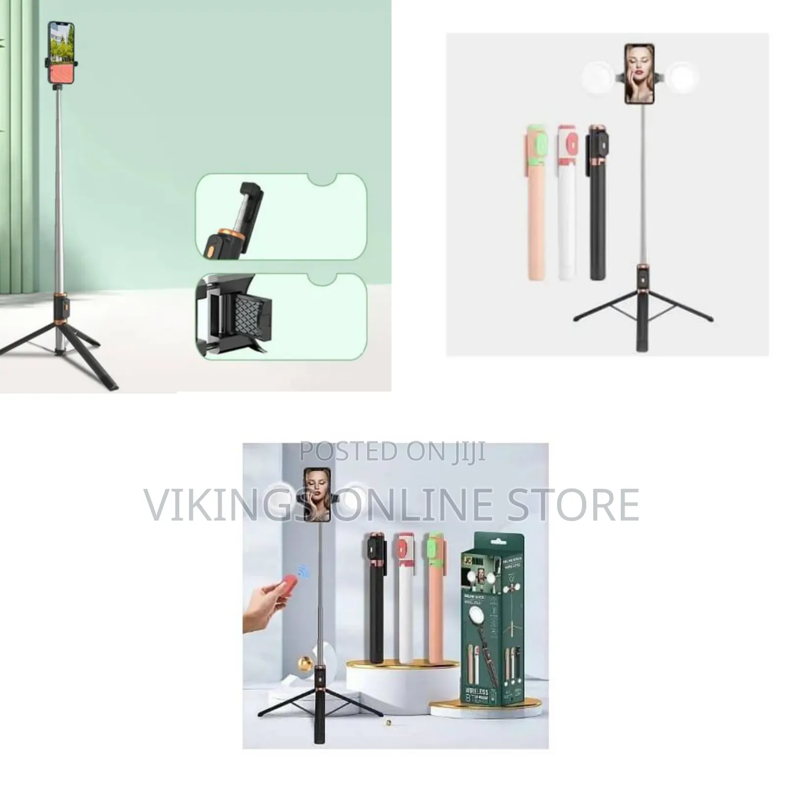170CM 3 in 1 Wireless Live Bluetooth Selfie Stick Tripod With Ring
