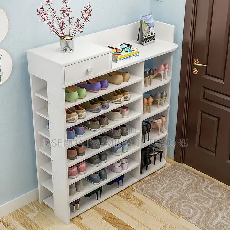 Modern Shoe Rack With Storage | Shoe Cabinet Seat