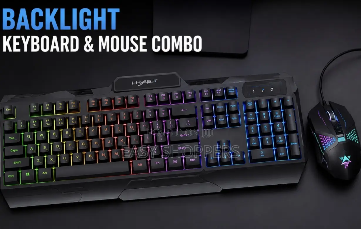 Mechanical Feel Backlit Gaming Keyboard and Mouse Combo
