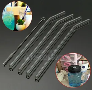 Set of 6 Glass Straws + a Washer