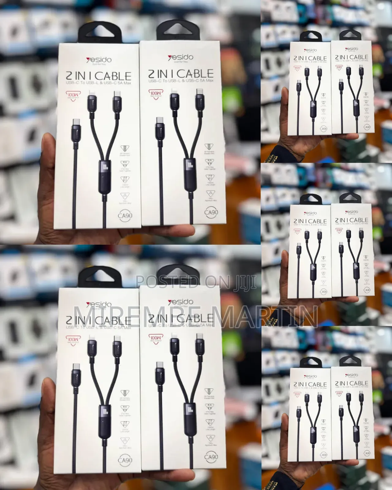 Yesido 2 in 1 Cable 100W CA90