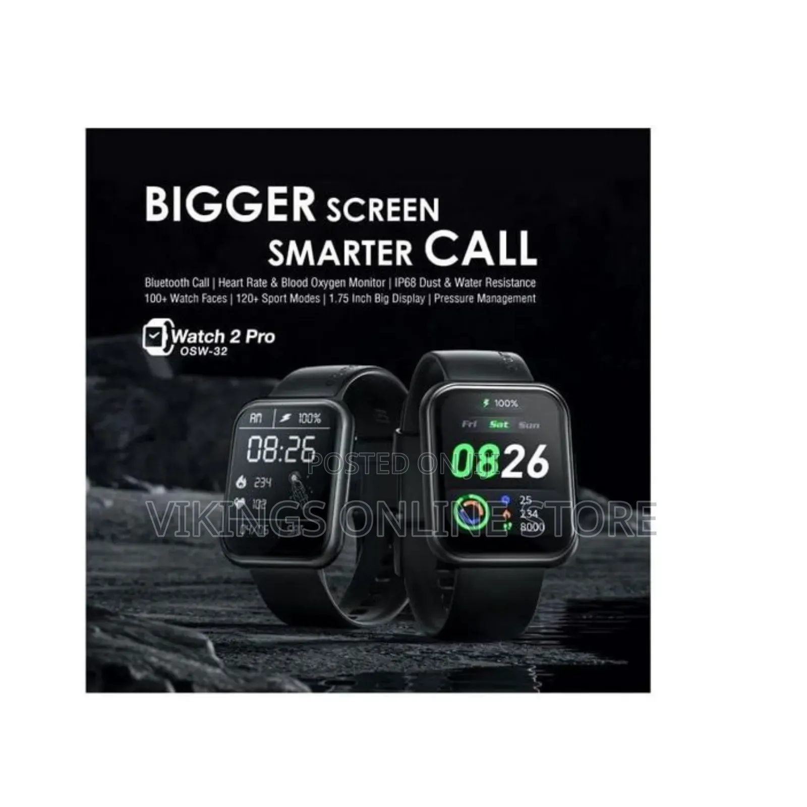 Oraimo Dark Chrome Watch 2 Pro OSW-32 BT Call Quickly Reply Health