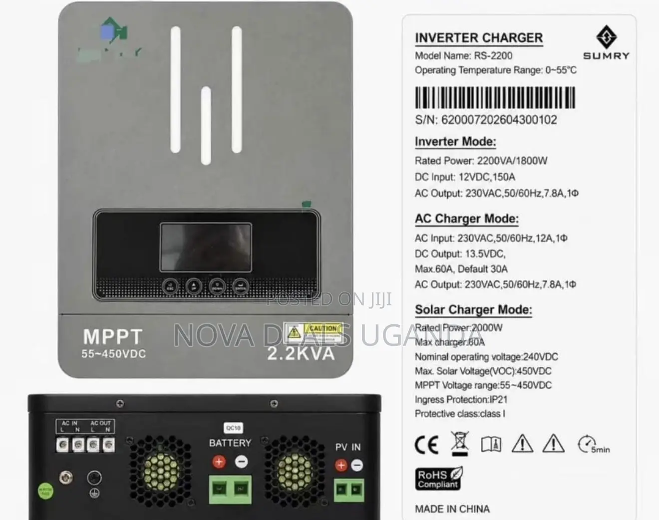 Next Hybrid Inverter 12v Ac230v Output Power MPPT 80a Power 2000w