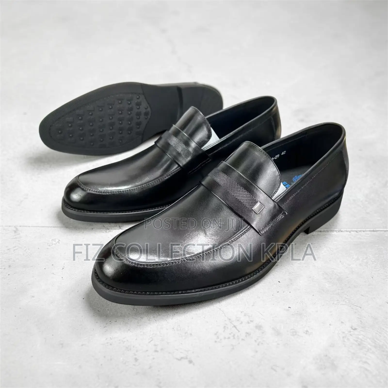 Franco Banetti Black Penny Loafer Leather Dres– Classic Formal Slip-On