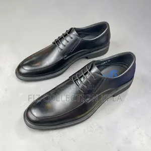 Franco Banetti Black Glossy Leather Derby Shoes – Classic Apron Toe