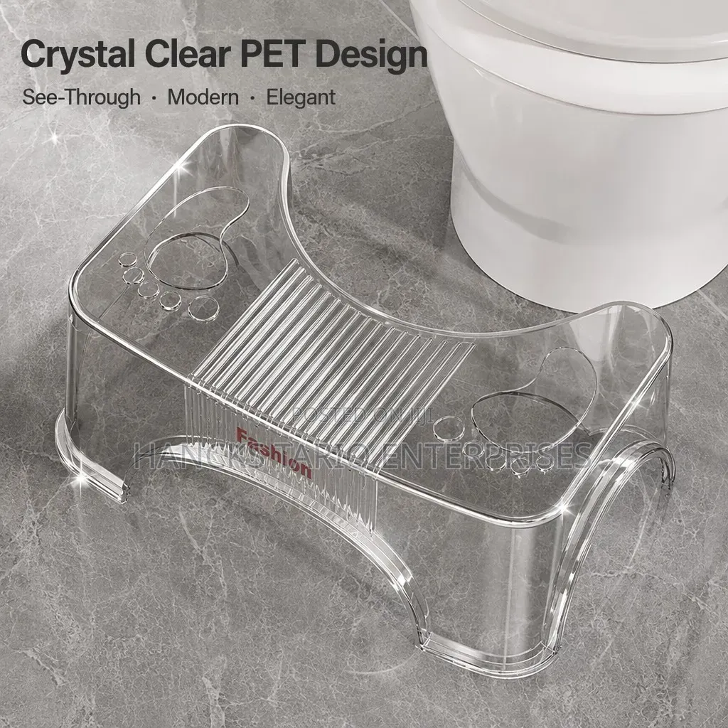 Crystal Clear PET Toilet Stool (Squatty Potty / Bathroom Footstool).