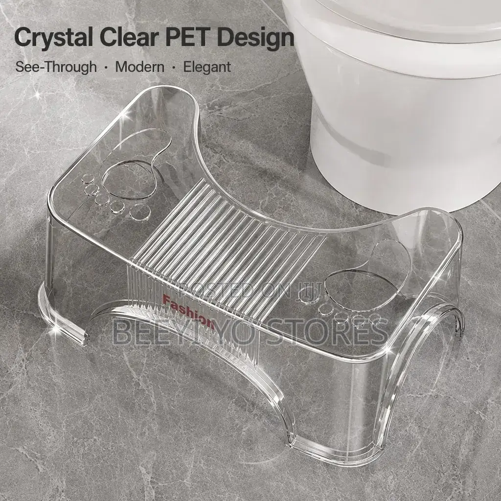 Crystal Clear PET Toilet Stool (Squatty Potty / Bathroom Footstool).