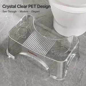 Crystal Clear PET Toilet Stool (Squatty Potty / Bathroom Footstool).