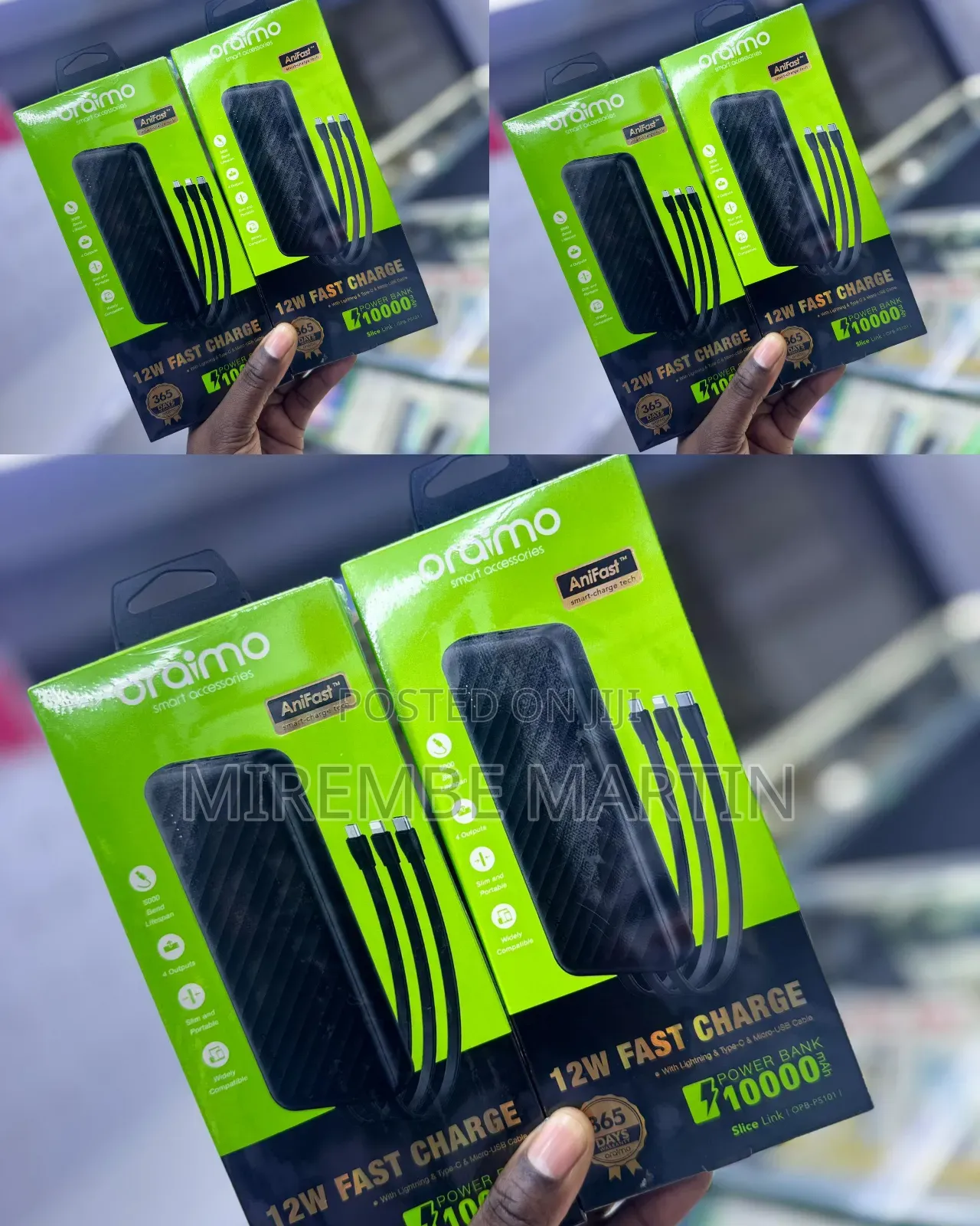Oraimo 12W Fast Charge Power Bank 10,000mah