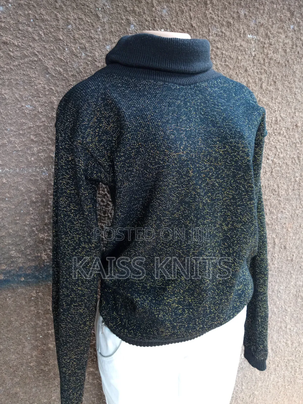 Black Polo Neck Knitted Sweater