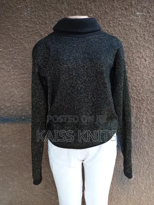 Black Polo Neck Knitted Sweater