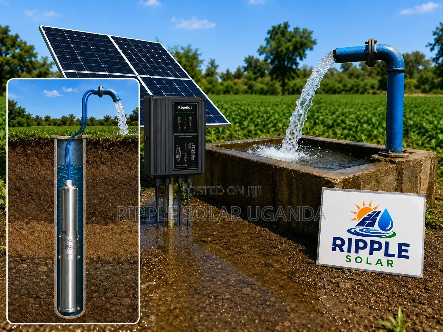 1500w Solar Borehole Water Pump 165m Head 110v 6000l/H