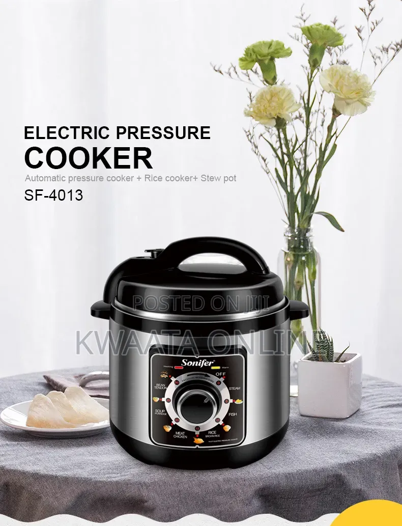 8l-Sonifer Sf-4013 Automatic Electric Pressure Cooker Stainless Steel