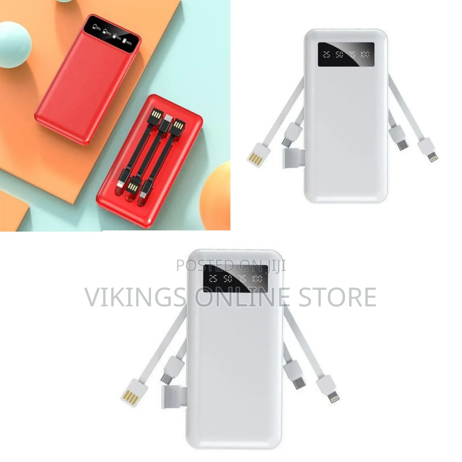 Gold Africa USB Fast Charging Mobile Powerbank 10000mah 4 In1 Built