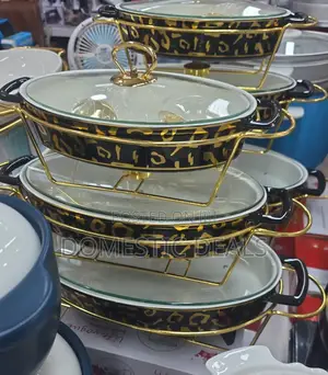 Ceramic Buffet Coffee Table and Buffet Warming Tray Set