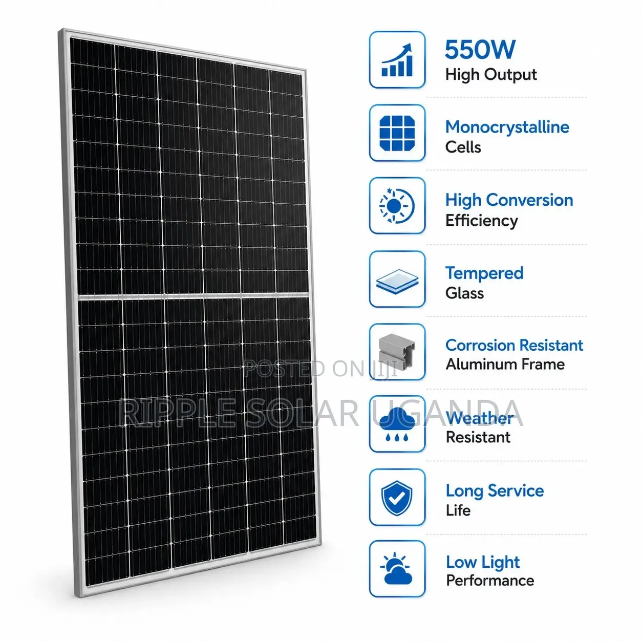 550W Solar Panel High Efficiency PV Module for Home Farm