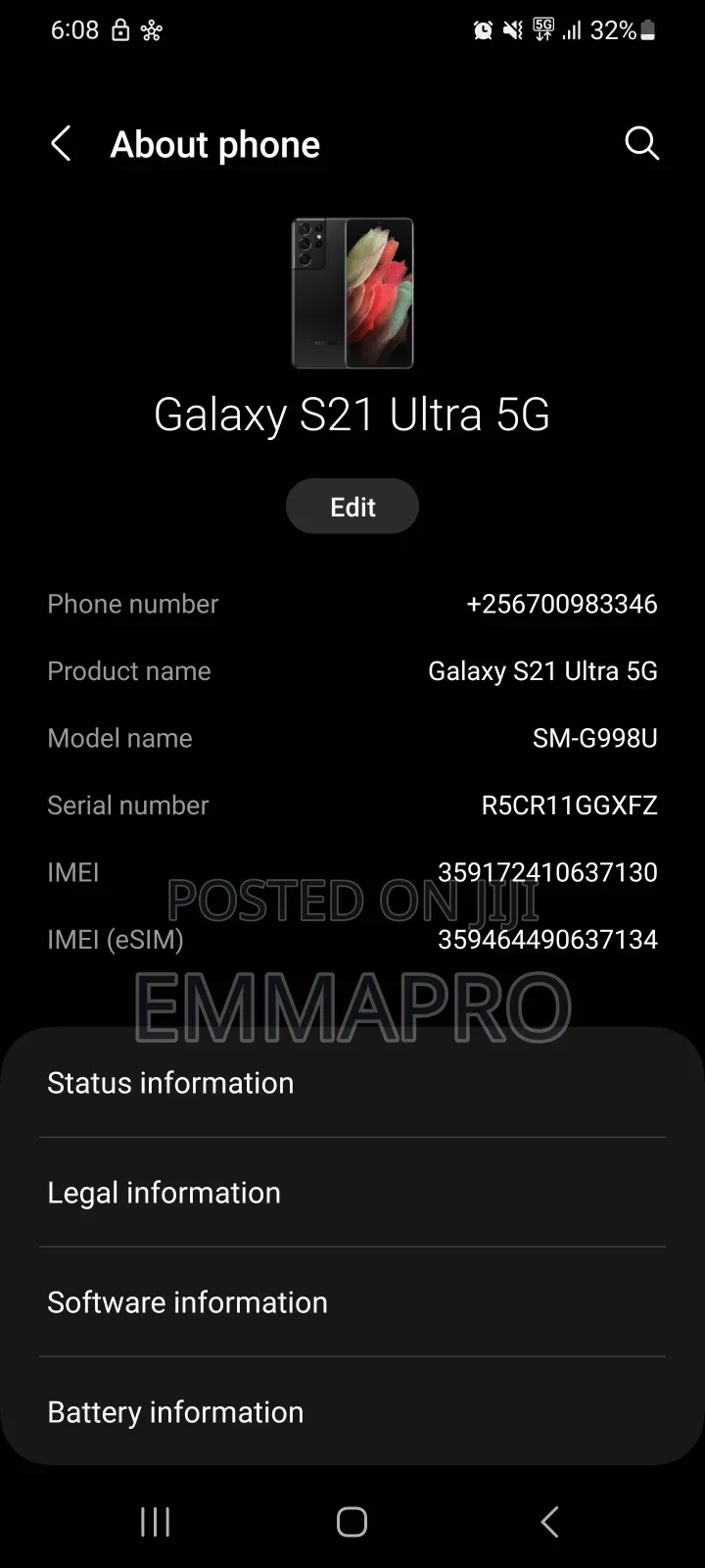 Samsung Galaxy S21 Ultra 5G 512 GB Black