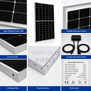 550W Monocrystalline Solar Panel – High Efficiency PV Module