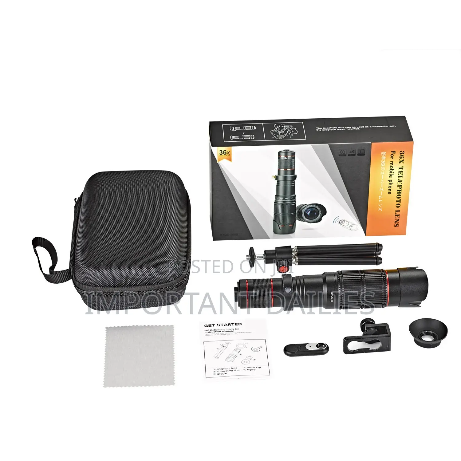 Professional 36X HD Mobile Telephoto Camera Lens Kit With Tripod