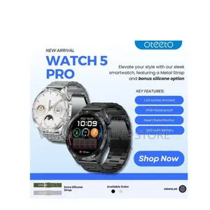 Oteeto Watch 5 Pro 1.43 Inch AMOLED Display Smart Watch With 2 Pair