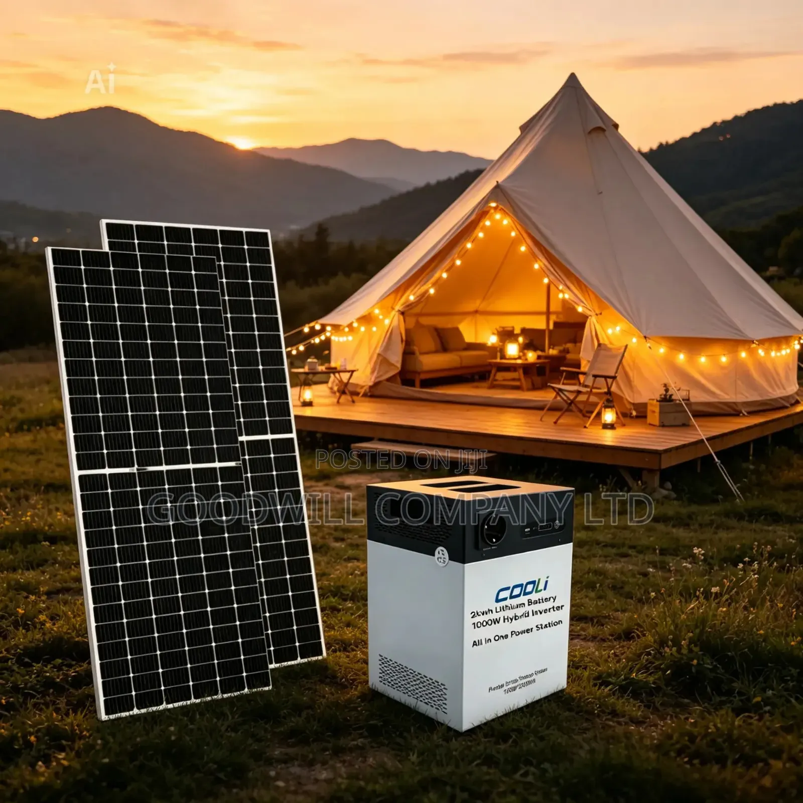 1000w + 2kwh Cooli All in One Power Station With Solar Panel