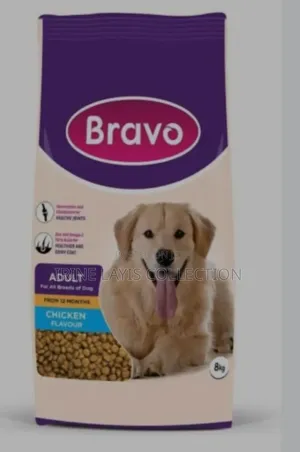 8kg of Bravo Adult Dog Food With Chicken Flavor.