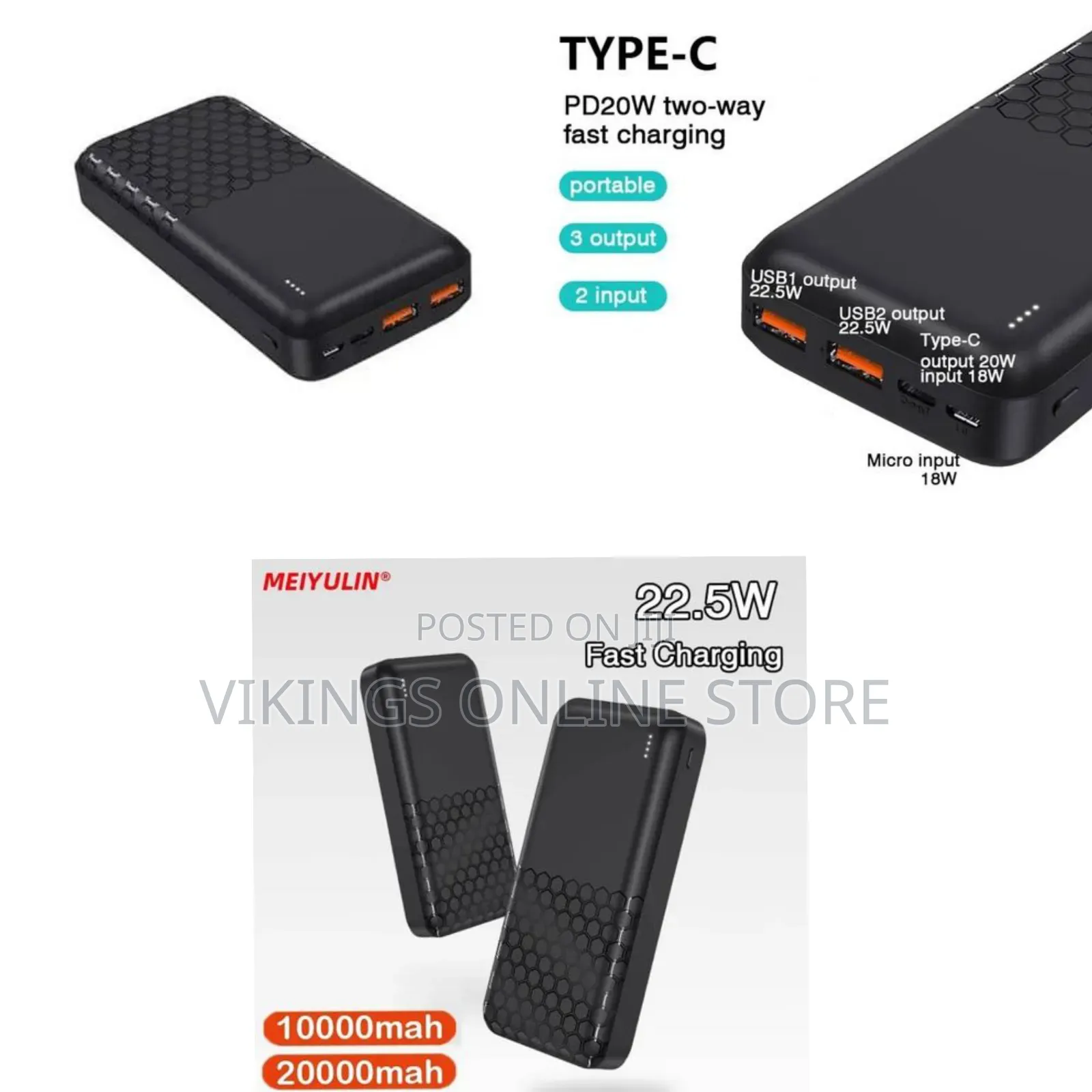FLOATING ARK 22.5W Power Bank 10000mAh Portable Fast Charging
