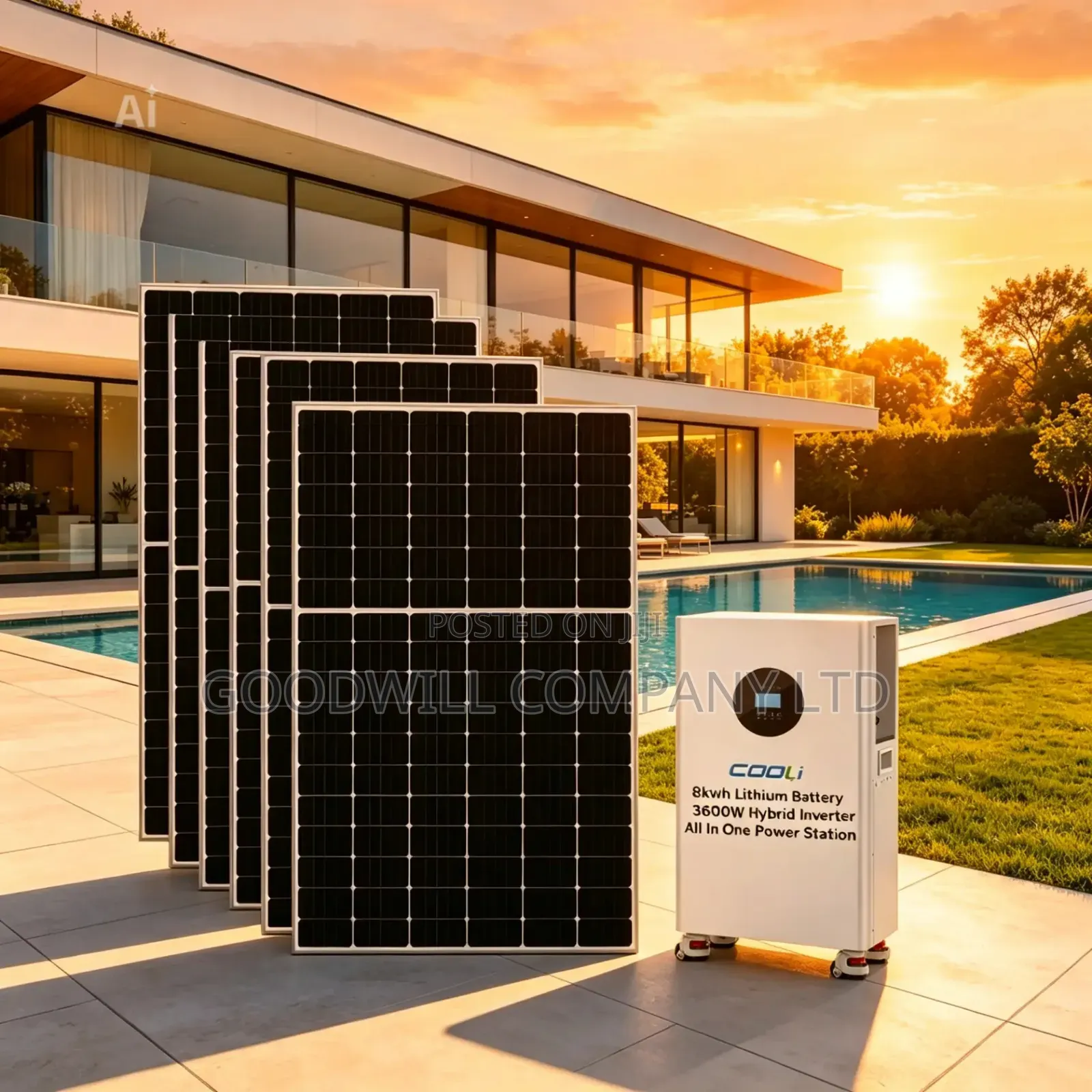 8kwh + 3.6kva Cooli All in One Power Station Full Kit W/T Solar Panels